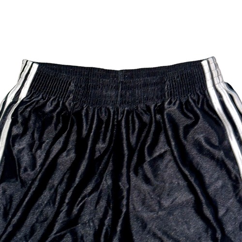Pantalones cortos de baloncesto vintage raros Adidas Basic 3 rayas deslumbrante negro blanco grande - Imagen 5 de 9