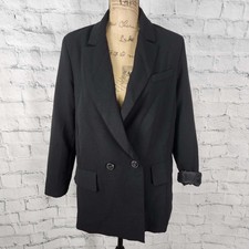 Shein Blazer Sz L Long Sleeve Black Lined Basic Casual A19