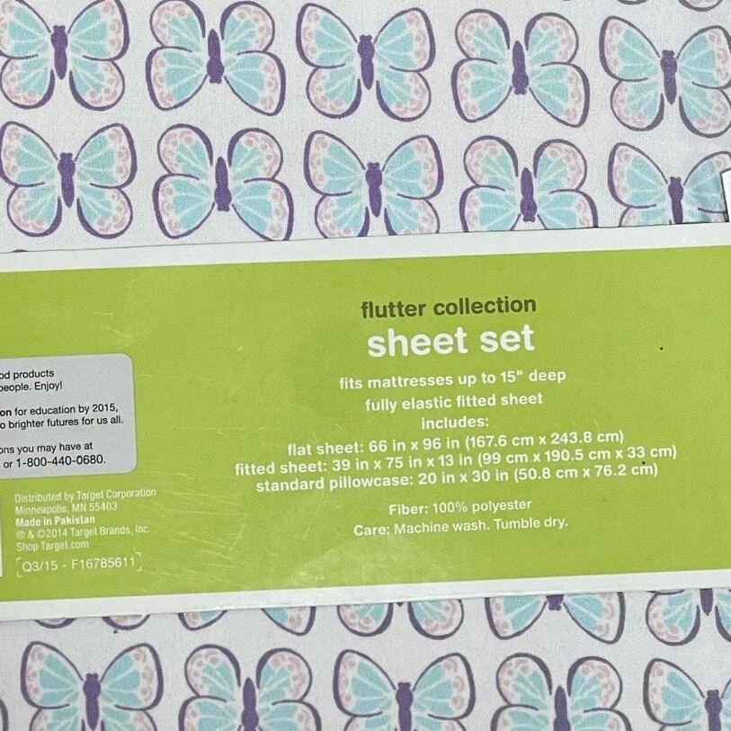 Juego de Sábanas Microfibra Mariposa Colección Circo Flutter Tamaño Doble  Foto 2 de 4