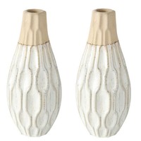 Boltze Set 2 Tlg Trockenblumen Vasen Vase Malia Steingut 25 X 10Cm Blumenvase