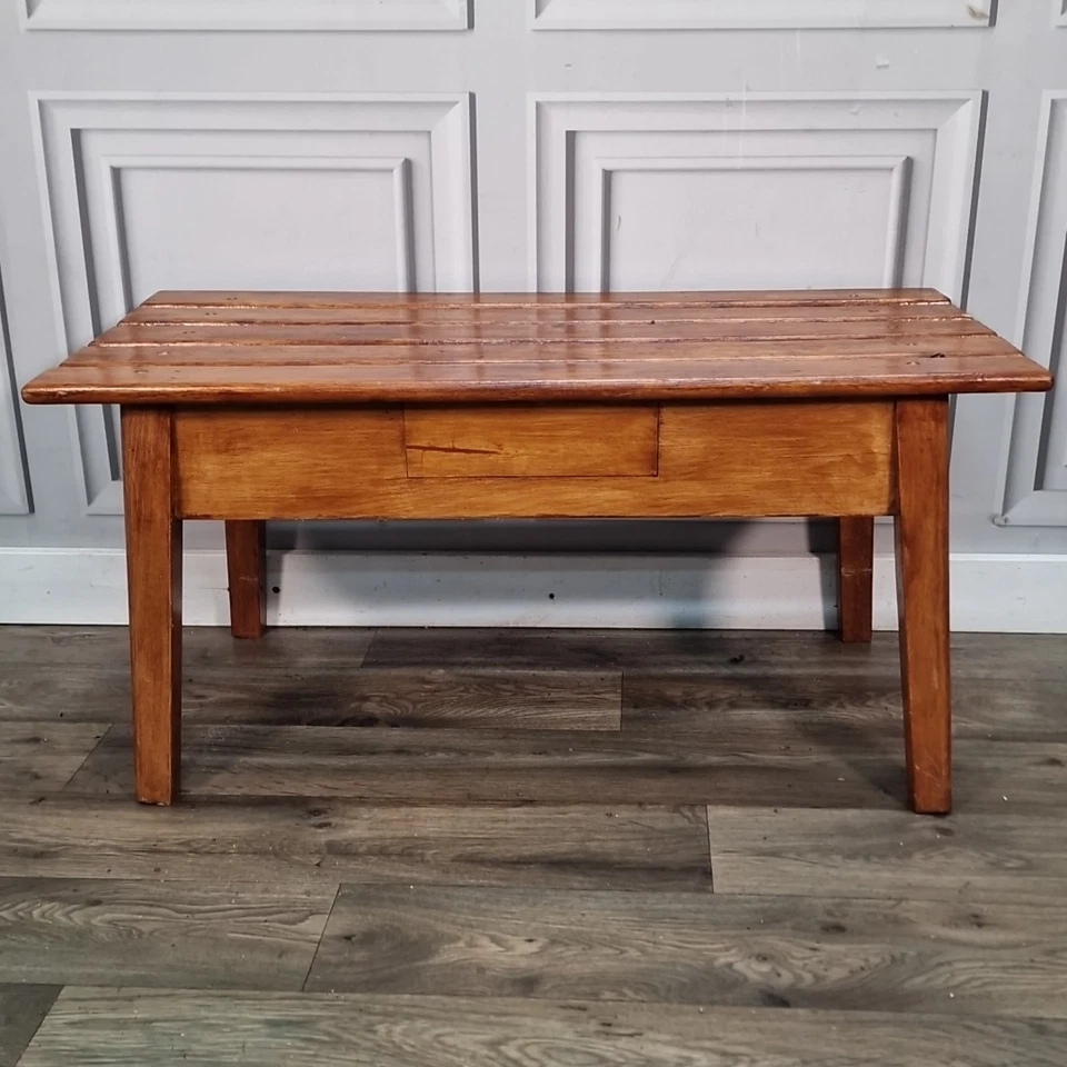 Vintage Danish MCM Mid Century Modern Wooden Slatted Atomic Coffee Table Retro - Image 2 of 4
