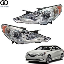 Halogen Headlight For 2011-13 2014 Hyundai Sonata Rightleft Side Chrome Housing Halogen Headlight For 2011-13 2014 Hyundai Sonata Rightleft Side Chrome Housing