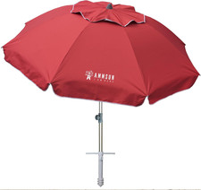 7' Heavy Duty High Wind Beach Umbrella Parasols w/ Sand Anchor Vent Tilt Sun She