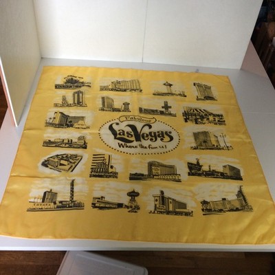 Vintage SHEER NYLON LAS VEGAS SOUVENIR SCARF ALA SAHARA FLAMINGO Japan