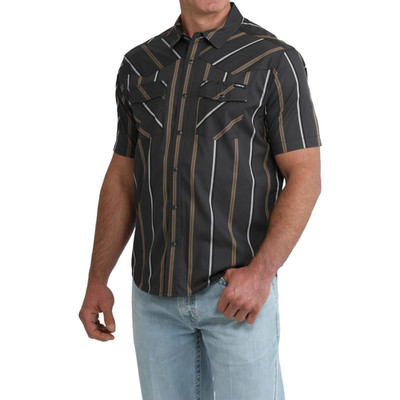 Cinch Men's Camp Black Striped Snap Down Shirt MTW1402016