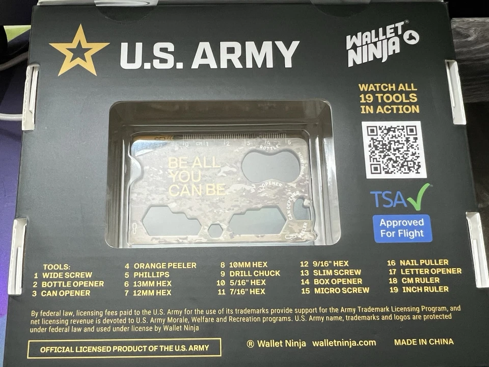 Multiherramienta 19 en 1 billetera del ejército de Estados Unidos Ninja Foto 3 de 4