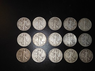 [Lot of 5] 1918-1945 Walking Liberty Half Dollar - 90% Silver