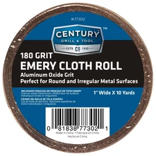Century Drill 77302 Emery Cloth Shop Roll 10 Yards 1" Wide 180 Grit