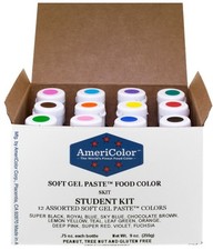 Lebensmittelfarbe AmeriColor Student &ndash; Set mit 12 Soft-Gel-Pastenfarben
