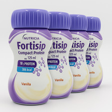 Image of Fortisip Compact Protein Vanilla Nutritional Drink, 4 x 125ml Bottles