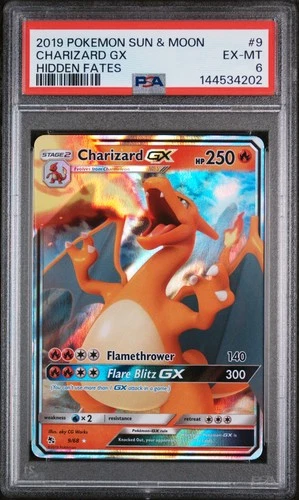 Charizard Gx 9 - Pokemon Sun & Moon Hidden Fates Hidden Fates - PTCG PSA 6