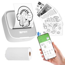 Mini Sticker Maker Portable Printer with 1 Roll Sticker Paper - Bluetooth Ink...