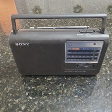 Vintage Sony ICF-36 AM/FM/weather/TV Portable Tabletop Radio Antenna Working