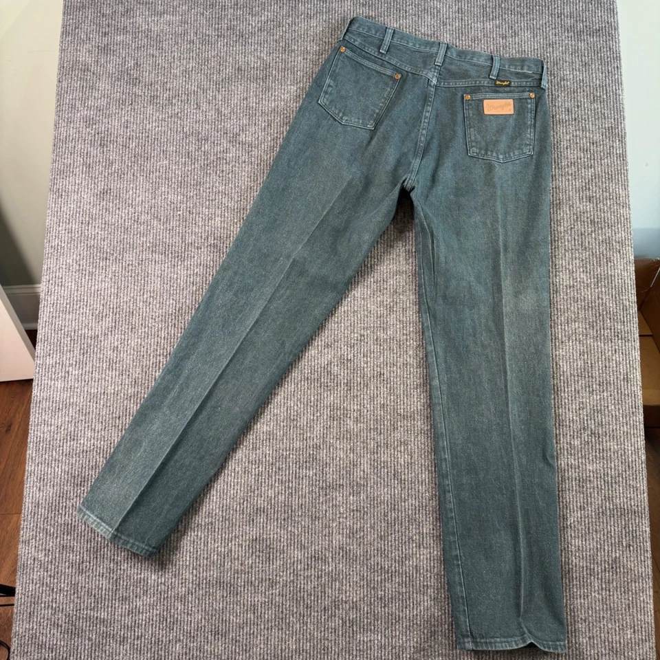 Pantalones de mezclilla Wrangler 13MWZMT verdes vintage para hombre 36x36 corte vaquero hechos en EE. UU. años 90 80 rodeo Foto 3 de 4