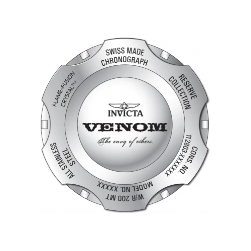 Invicta 18451 Reserve Venom Gen II Fatto IN Svizzera Cinturino Silicone Da Watch - Immagine 4 di 4