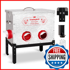40Lb Automatic Chicken Feeder 6-Port Metal Silo, Rat-Proof, Adjustable Legs