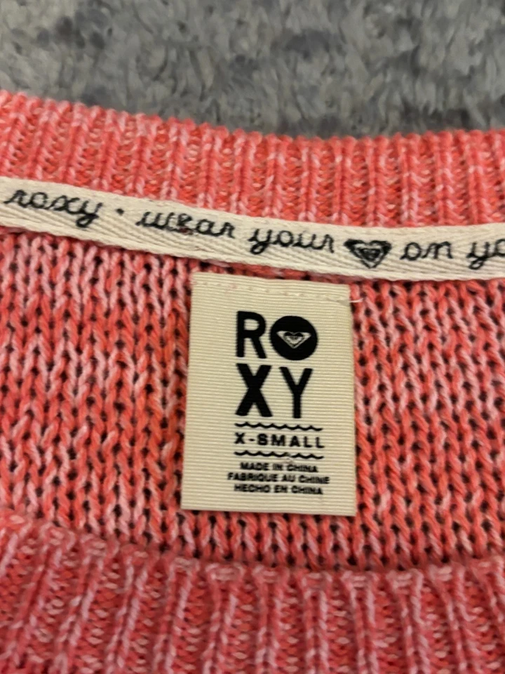 Roxy свободного трикотажа пуловер свитер женщин XS розовый синий омбр Y2K серфинга пляж вибрации - Изображение 3 из 4