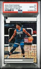 2024-25 Panini Photogenic - First Night Anthony Edwards #2 Maze /25 PSA 10 Pop 2