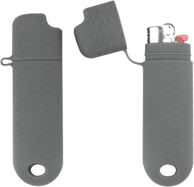 2 Pcs Waterproof Lighter Case Cover Holder for BIC Regular Lighters 2, Gray 