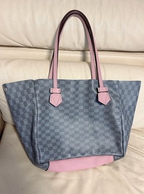 MOREAU PARIS Monogram Tote Bag gray pink  Leather