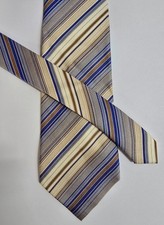 Geoffrey Beene Designer Necktie Mens Multicolor Striped Silk Formal Wear Classic