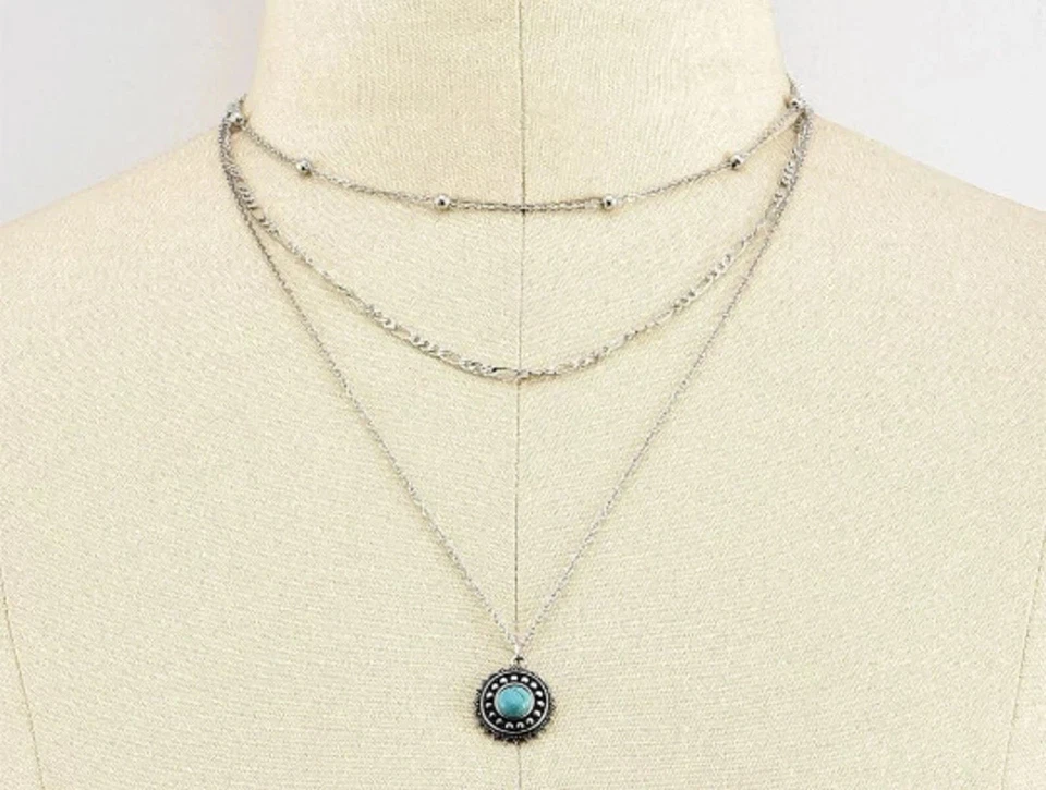 Collana multifilo turchese - Collana "Turchese solare - Immagine 3 di 4