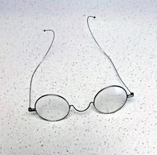 Antique Pince-Nez Eyeglasses Round Lens Wire Wrap Arms C Bridge 1800s 1900s