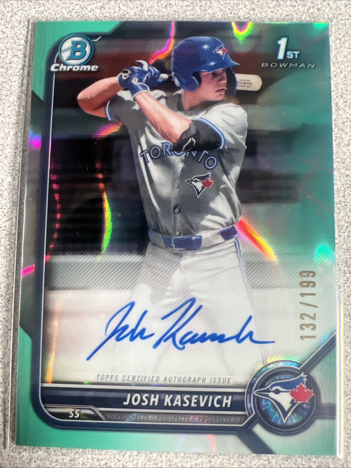 2022 Bowman Draft Chrome Draft Pick Autographs Josh Kasevich #CDA-JK/199