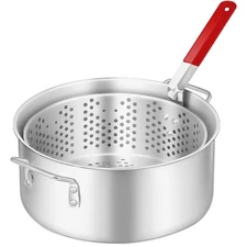 10QT Outdoor Fish Fryer Kit – Heavy-Duty Aluminum Pot & 6.7QT Basket, Propane...