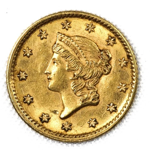 1854 Type 1 $1 Gold Liberty – Almost Uncirculated AU – Beautiful Coin