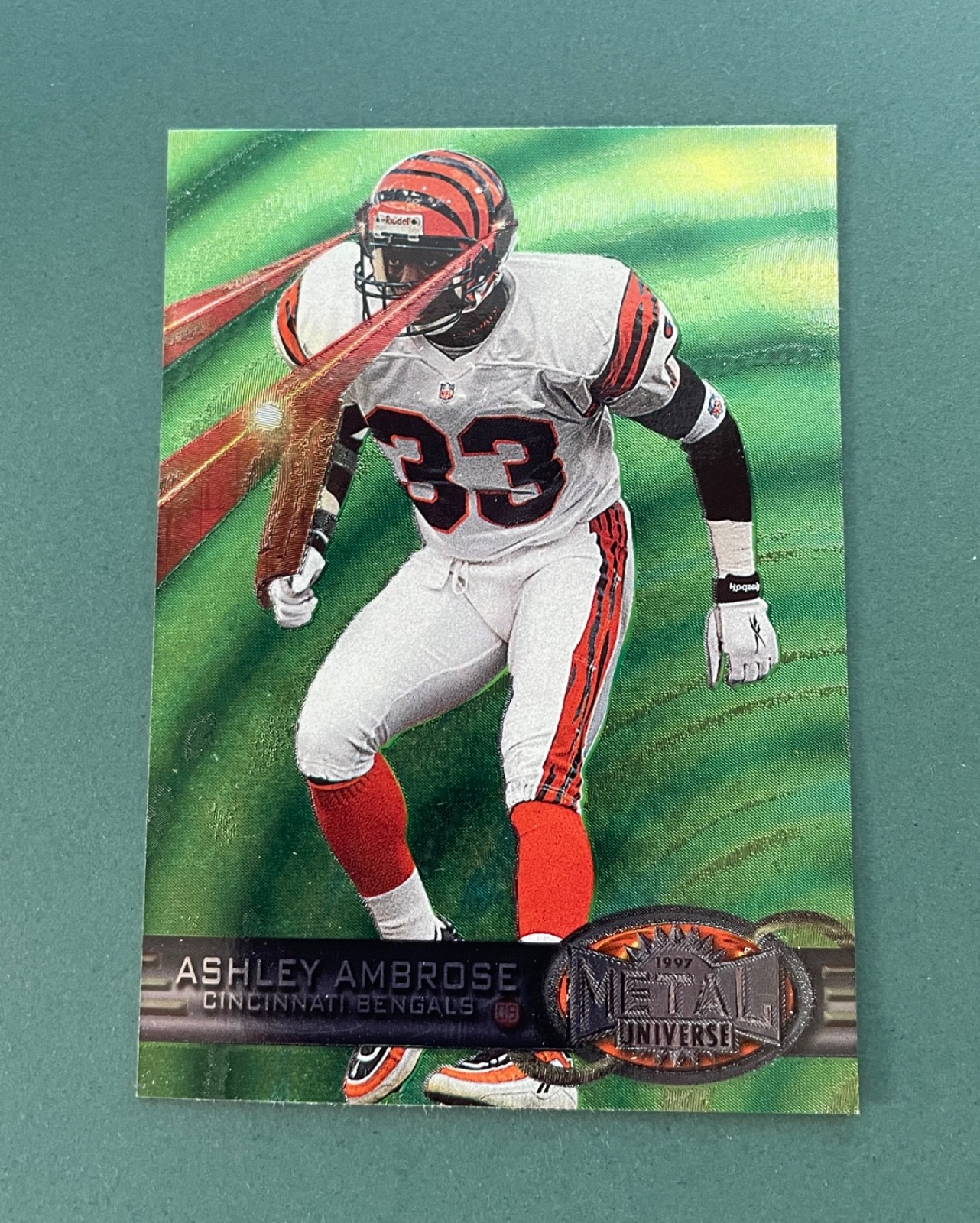 1997 Skybox Metal Universe Football Ashley Ambrose #164 Cincinnati Bengals