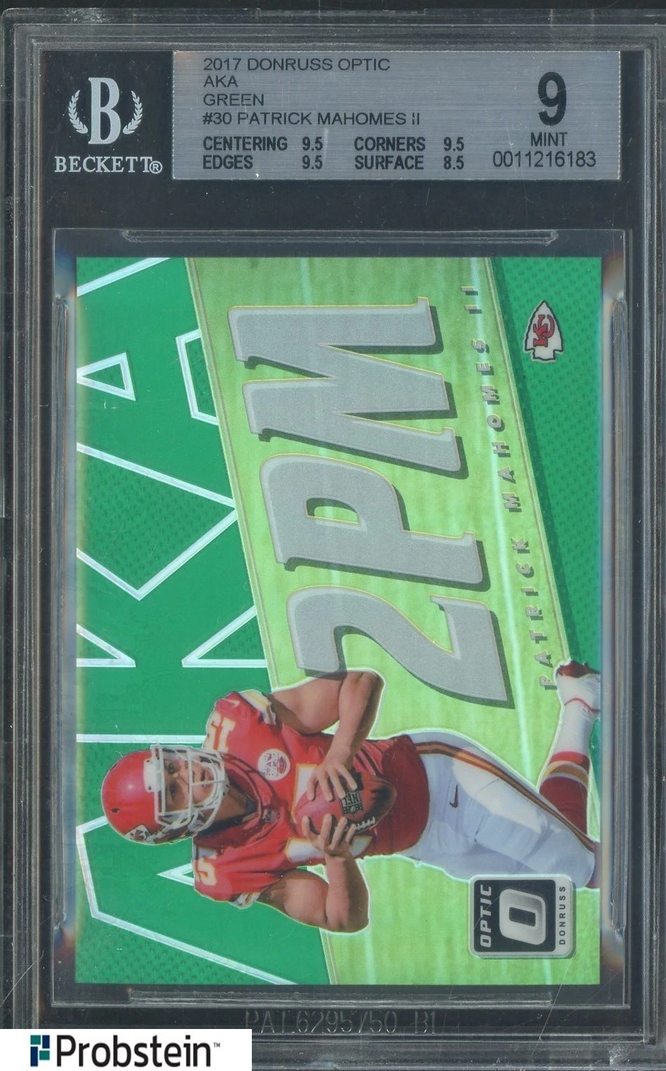Patrick Mahomes Panini Donruss Optic Aka #30 Green