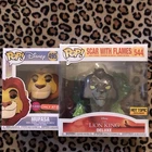 Disney Funko Pop Scar With Flames & Flocked Mufasa