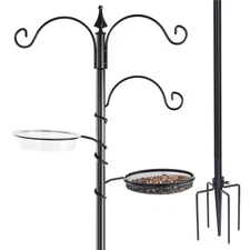 Bird Feeding Station Kit-77"Bird Feeder Pole with 5 Prong Base, Wild Bird Feeder
