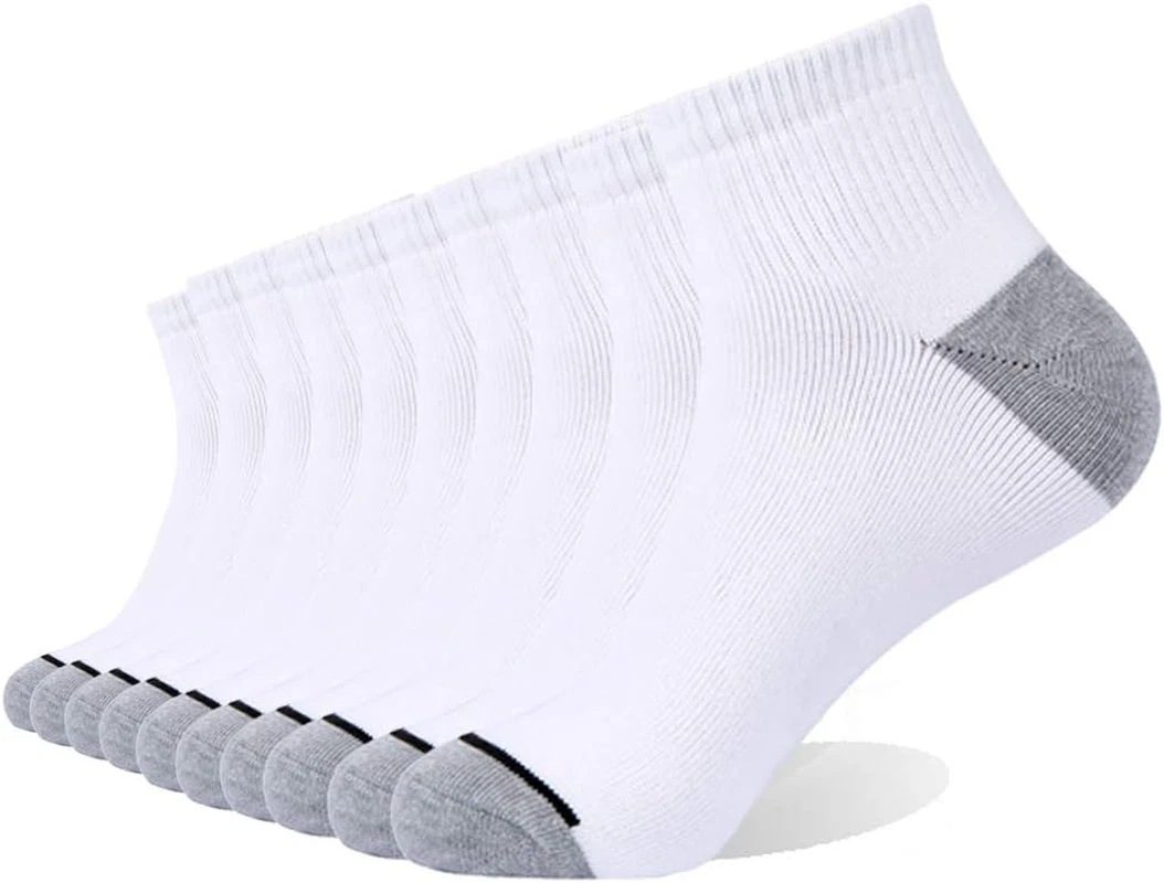 10P Pack Unisex Cotton Moisture Wicking Cushion Ankle Socks
