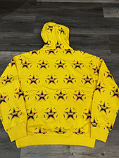 Denim Tears Yellow Graphic Logo Pullover Hooded Hoodie Men's Size L Regular