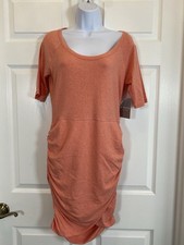 NWT Athleta Seeker Tee Dress Small S Orange Short Sleeve Stretch Modal Cotton