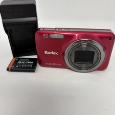 Kodak EasyShare M583 14MP Digital Camera Red Tested  Has A Scratched Lens READ