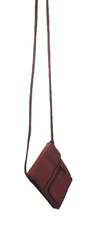 iLi NY Red Leather Crossbody RFID  Purse Shoulder Bag Skinny Strap 8 x 7 x 1
