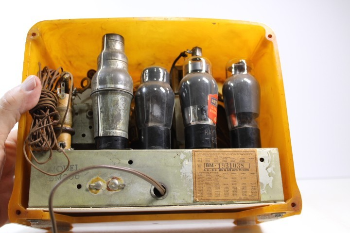 VINTAGE OLD CRACK FREE EMERSON ART DECO YELLOW CATALIN BAKELITE ANTIQUE ...