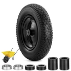 Flat Free Wheelbarrow Tire 4.80/4.008"  Solid 5/8" or 3/4" Bearing Replacement