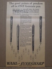 1928 Wahl Eversharp Fountain Pen Newspaper Ad