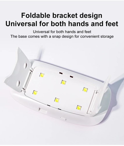 6W Mini UV GEL Smalto Lampada Portatile Luce LED Asciuga Smalto Cura Tempo USB - Foto 11 di 11