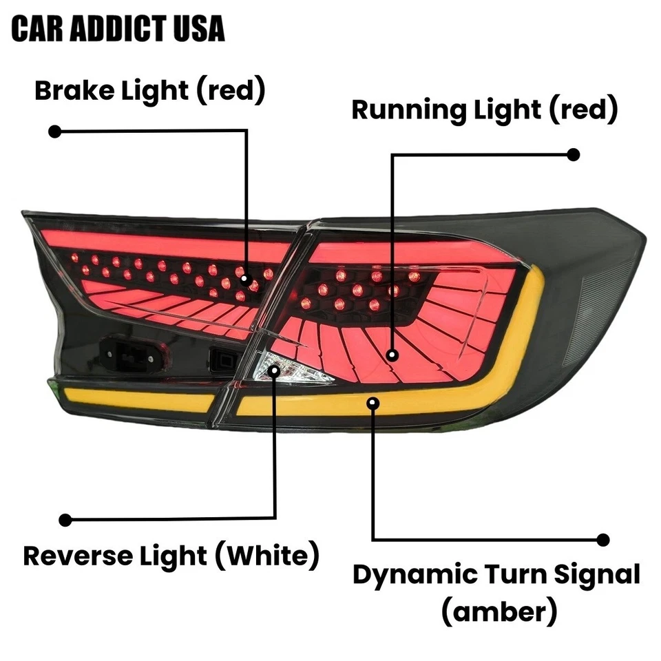 Luces traseras LED de lente transparente para Honda Accord 2018-2022 sedán 10ª generación luces traseras Foto 3 de 4