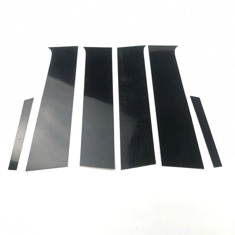 Комплект черных накладок на стойки стойки двери пианино для седана Chevy Aveo 11-15 6X - Изображение 3 из 4