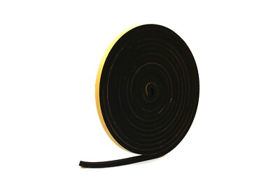 Nastro Autoadesivo In Neoprene - 12mm X 3mm X 10m - Guarnizione Per Finestre, Porte E Fonoassorbenza