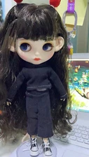 Takara 12" Neo Blythe Nude doll black hair bangs customized dudu lips Joint body