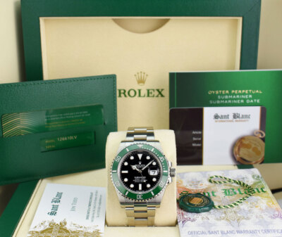 ROLEX 41mm Stainless SUBMARINER Green Bezel ''KERMIT'' 126610LV SANT BLANC