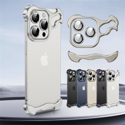 For iPhone 16 15 14 13 Pro Max 16 Metal Corner Bumper Case Camera