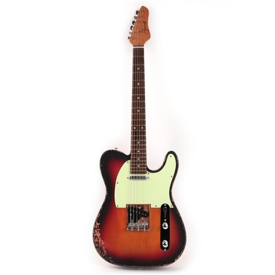 Relic electric tl guitar sunburst color with gig bag